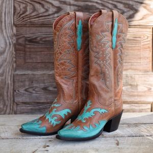 Dan Post Women’s tan and aqua western boots